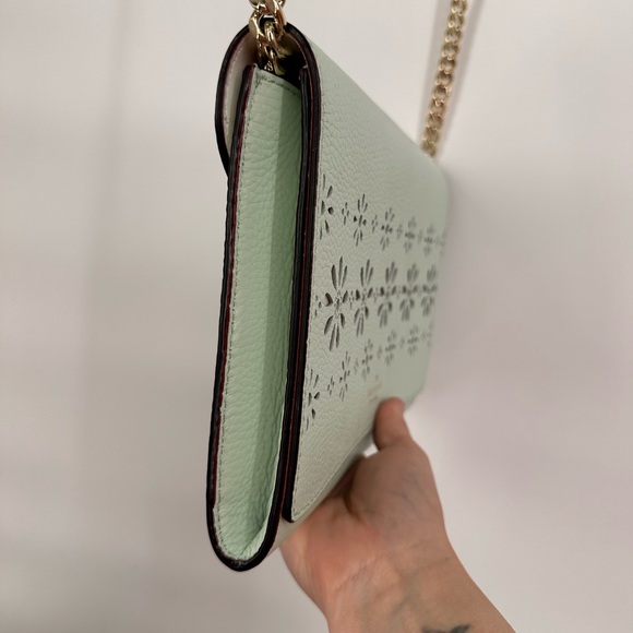 Mint Laser Cut Kate Spade Crossbody Purse - Picture 2 of 12